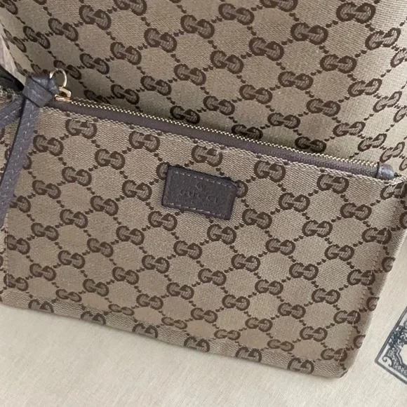 Beige Monogram Canvas Tote Bag - Picture 6 of 9